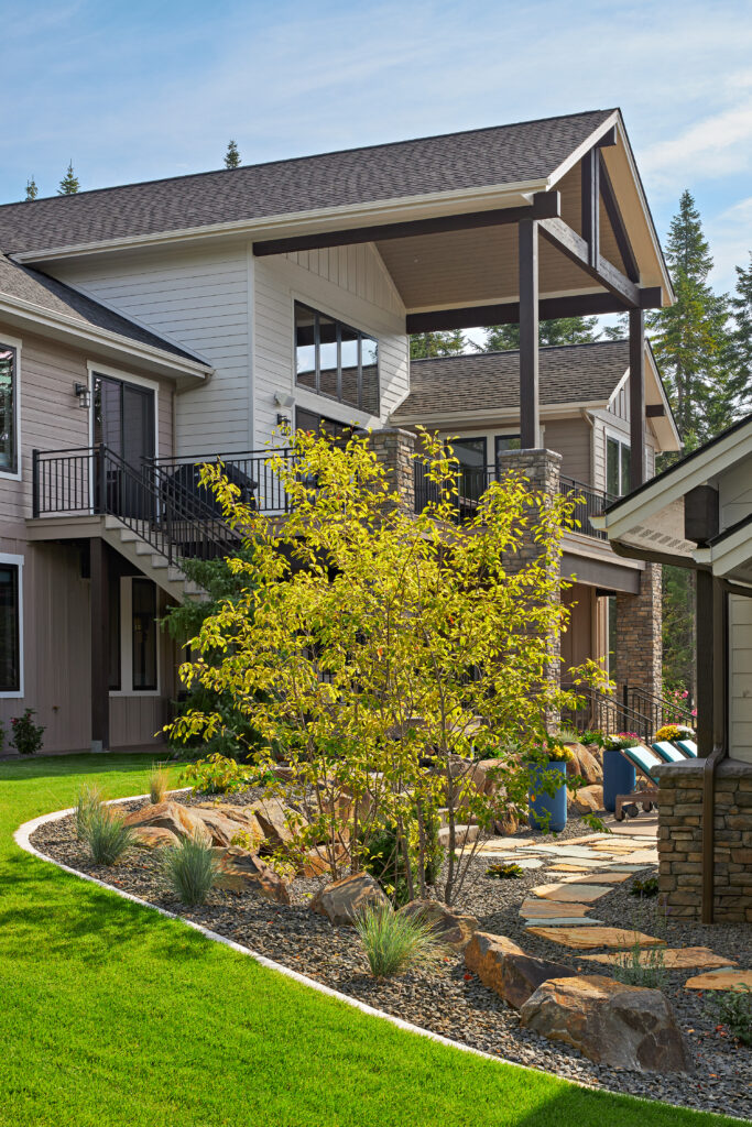 It’s 5 O’Clock In Cougar Bay — Ebbert curved cement and rock bed vertical m