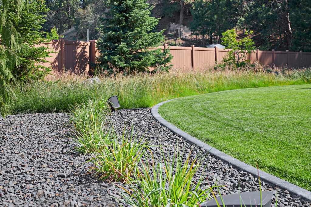 Liberty Lake Pool — Grass and rock garden natural area