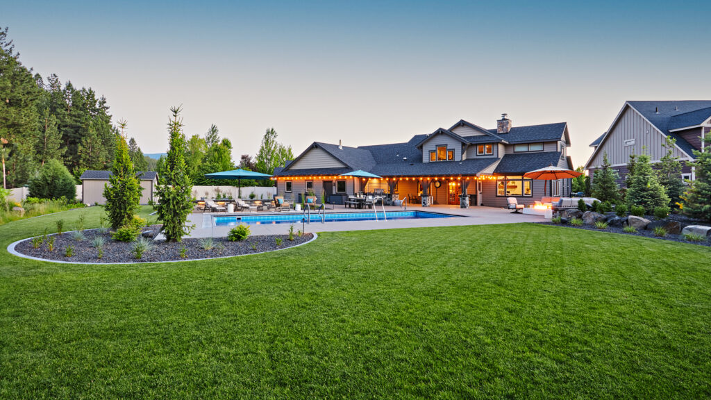 Liberty Lake Pool — Twilight backayrd perspective wide