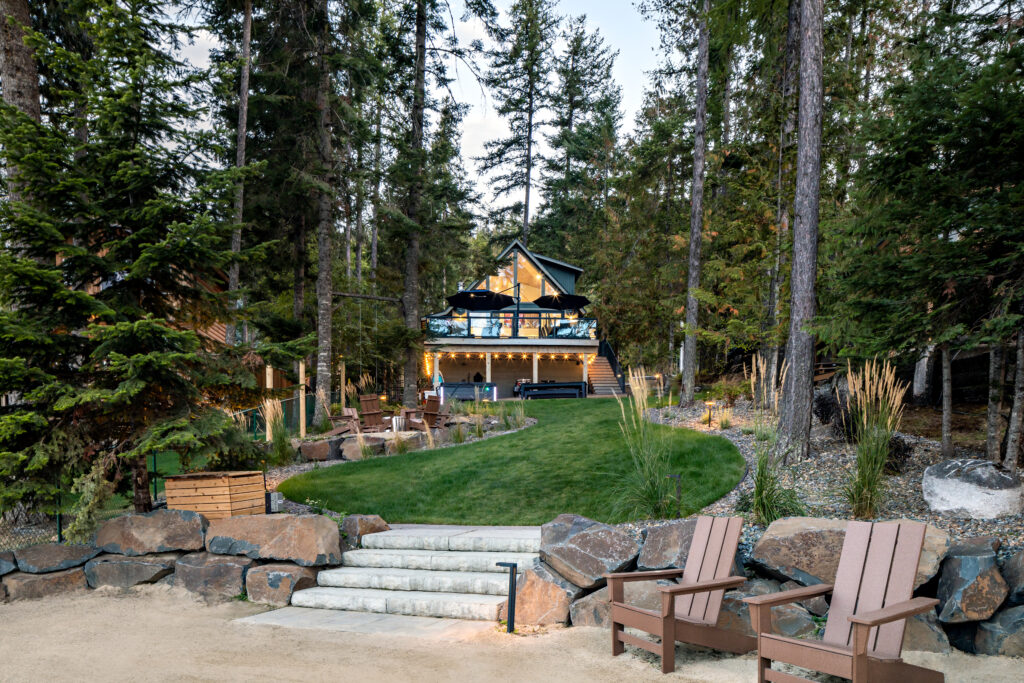 SUN + SAND + WAKE — Roslund cabin twilight from lake scale